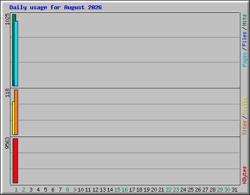 Daily usage for August 2026