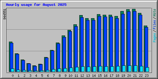 Hourly usage for August 2025