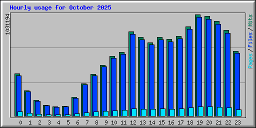 Hourly usage for October 2025